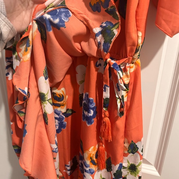 Hint Of Blush Floral Ruffle Maxi Dress - Picture 3 of 8